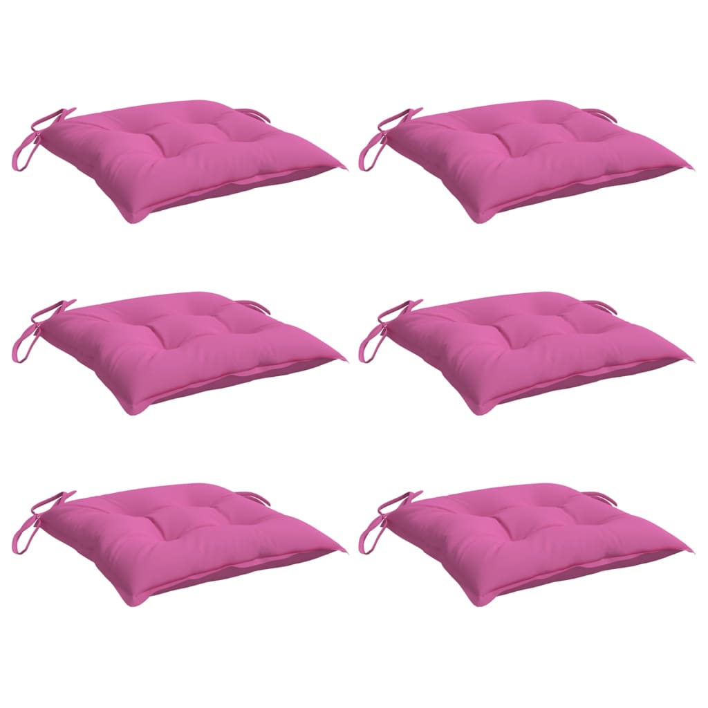 Cuscini per Sedia 6 pz Rosa 50x50x7 cm in Tessuto Oxford - homemem39