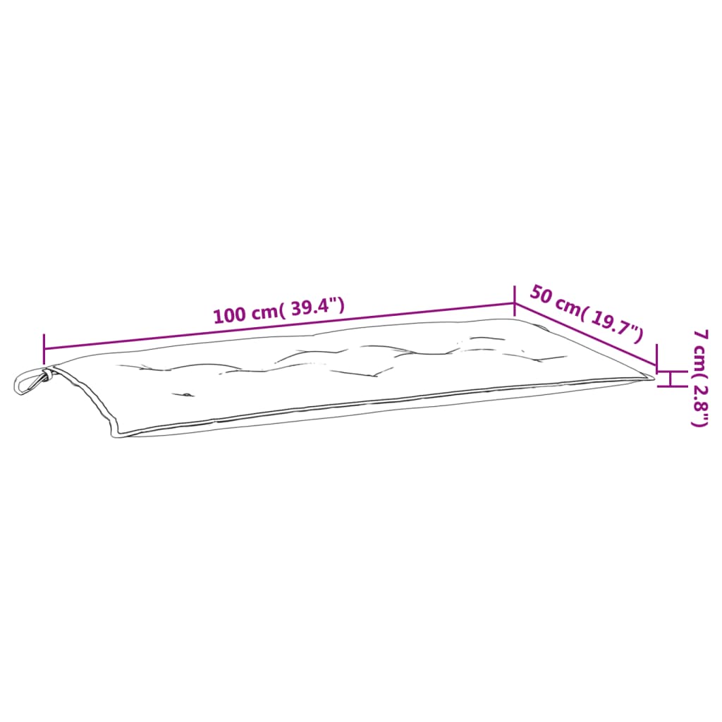 Cuscino per Panca da Giardino Crema 100x50x7 cm Tessuto Oxford | homemem39