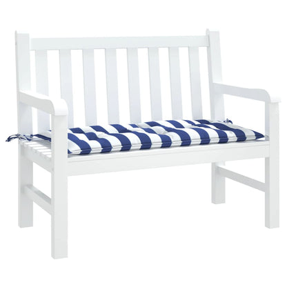 Cuscino per Panca Bianco e Blu 100x50x7 cm in Tessuto Oxford | homemem39