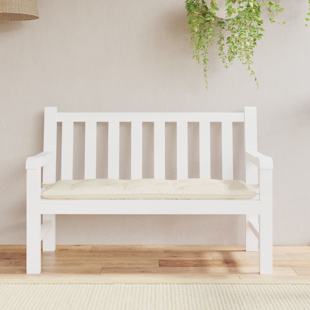 Cuscino per Panca da Giardino Crema 120x50x7 cm Tessuto Oxford | homemem39
