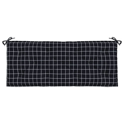Cuscino Panca Giardino Motivo a Quadri Nero 120x50x7 cm Tessuto
