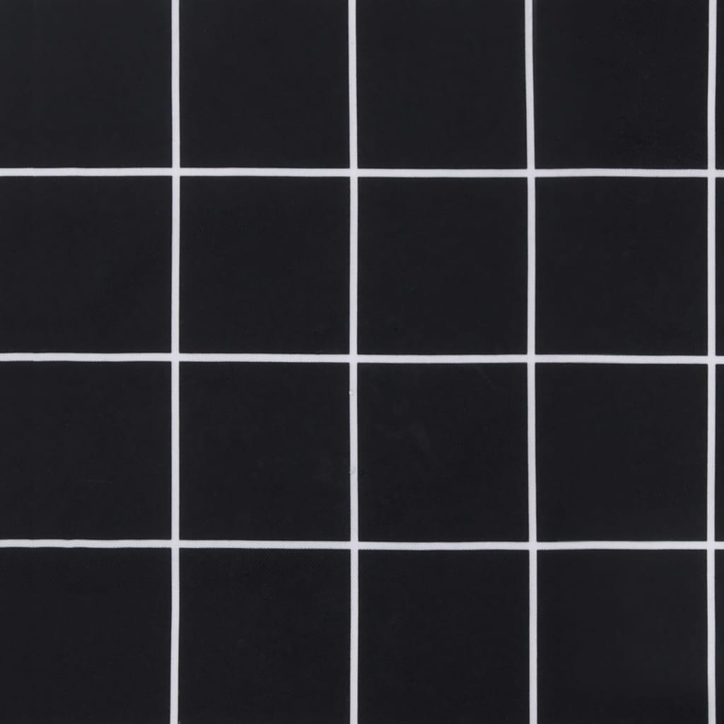 Cuscino Panca Giardino Motivo a Quadri Nero 120x50x7 cm Tessuto