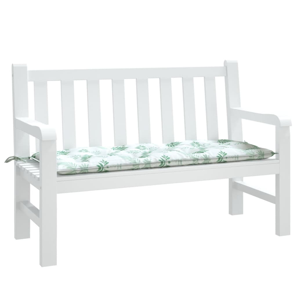 Cuscino Panca Giardino con Motivo a Foglie 120x50x7 cm Tessuto | homemem39