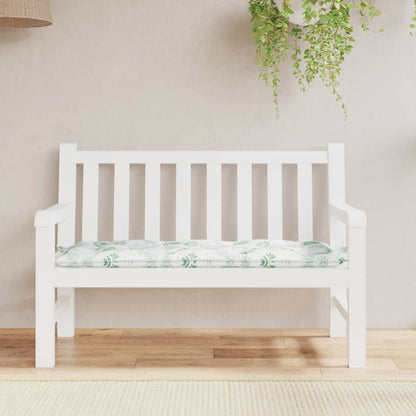 Cuscino Panca Giardino con Motivo a Foglie 120x50x7 cm Tessuto | homemem39