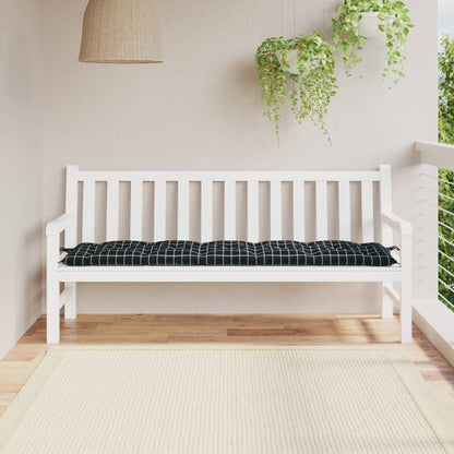 Cuscino per Panca a Quadri Neri 180x50x7 cm in Tessuto Oxford - homemem39