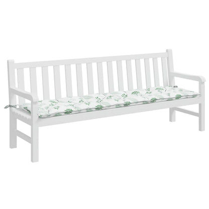 Cuscino Panca da Giardino Motivo a Foglie 200x50x7 cm Tessuto | homemem39