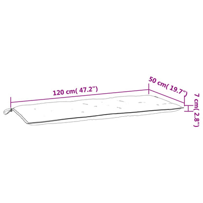 Cuscini per Panca 2 pz Neri 120x50x7 cm in Tessuto Oxford