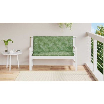 Cuscini Panca Giardino 2 pz Motivo a Foglie 120x50x7 cm Tessuto | homemem39