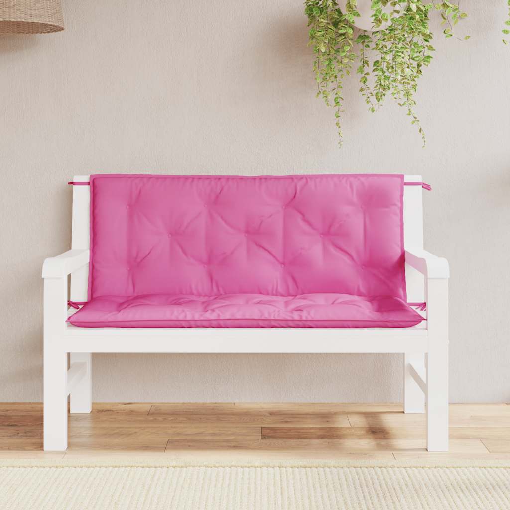 Cuscini per Panca da Giardino 2 pz Rosa 120x50x7 cm in Tessuto | homemem39