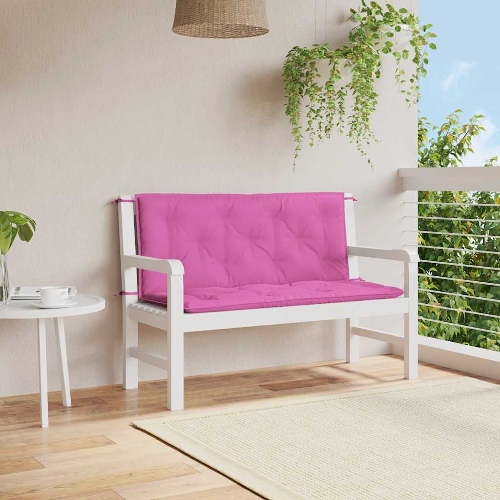 Cuscini per Panca da Giardino 2 pz Rosa 120x50x7 cm in Tessuto - homemem39