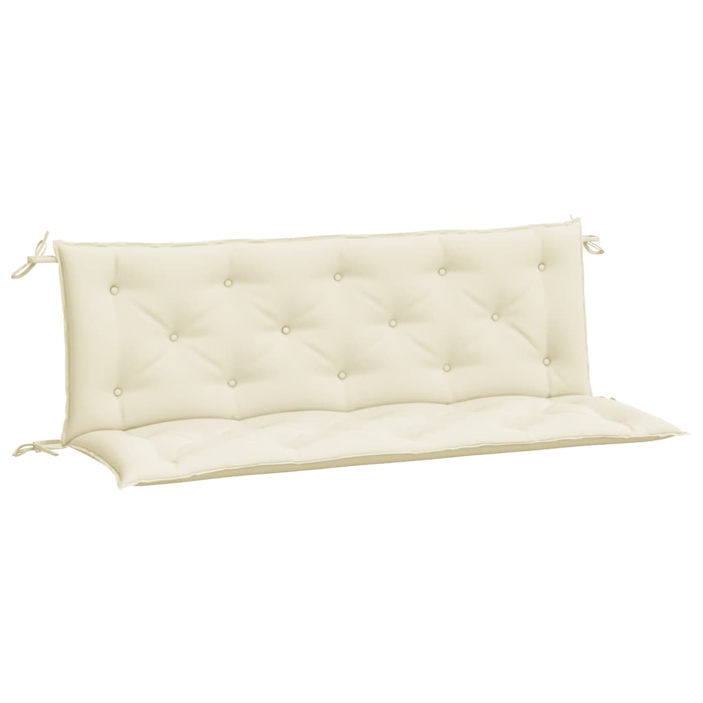 Cuscini Panca Giardino 2pz Bianco Crema 150x50x7 Tessuto Oxford