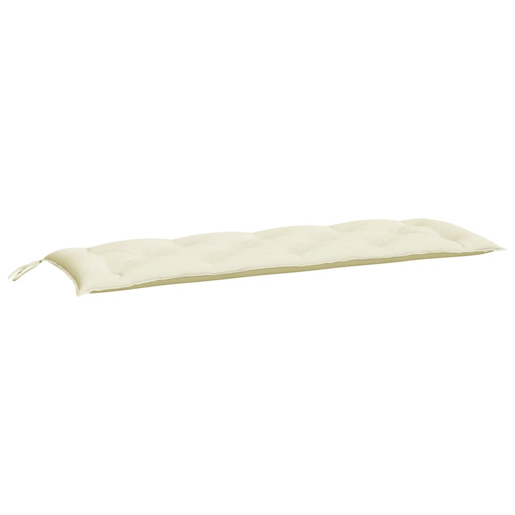 Cuscini Panca Giardino 2pz Bianco Crema 150x50x7 Tessuto Oxford