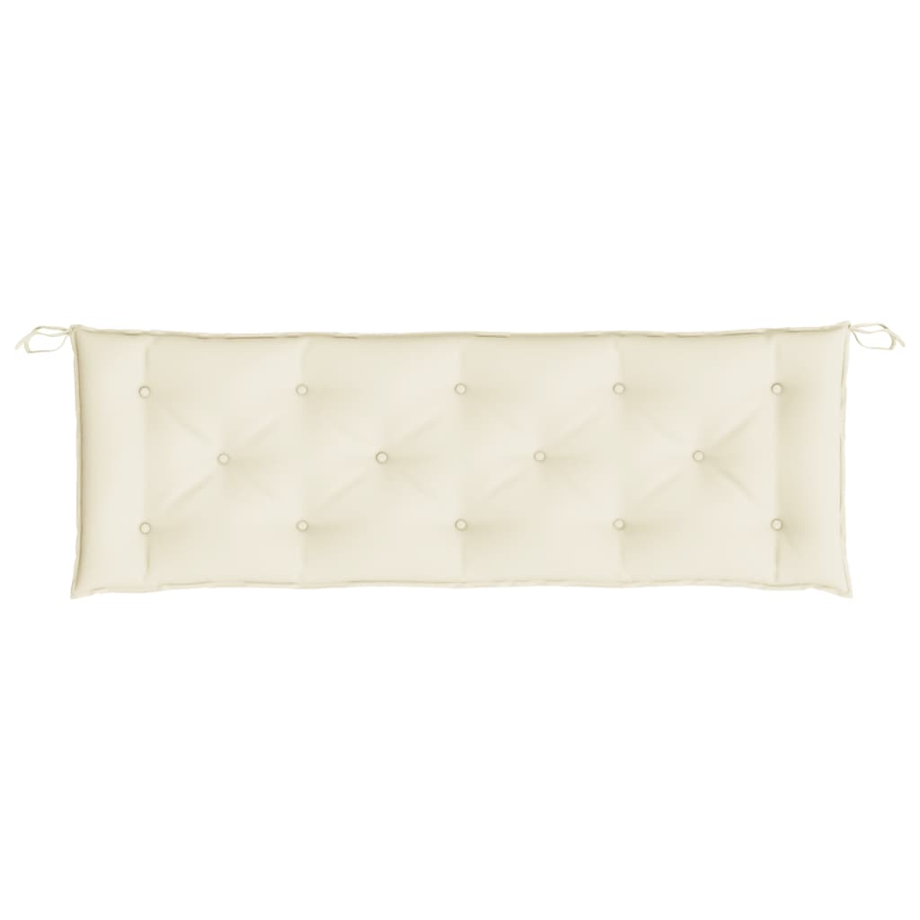 Cuscini Panca Giardino 2pz Bianco Crema 150x50x7 Tessuto Oxford