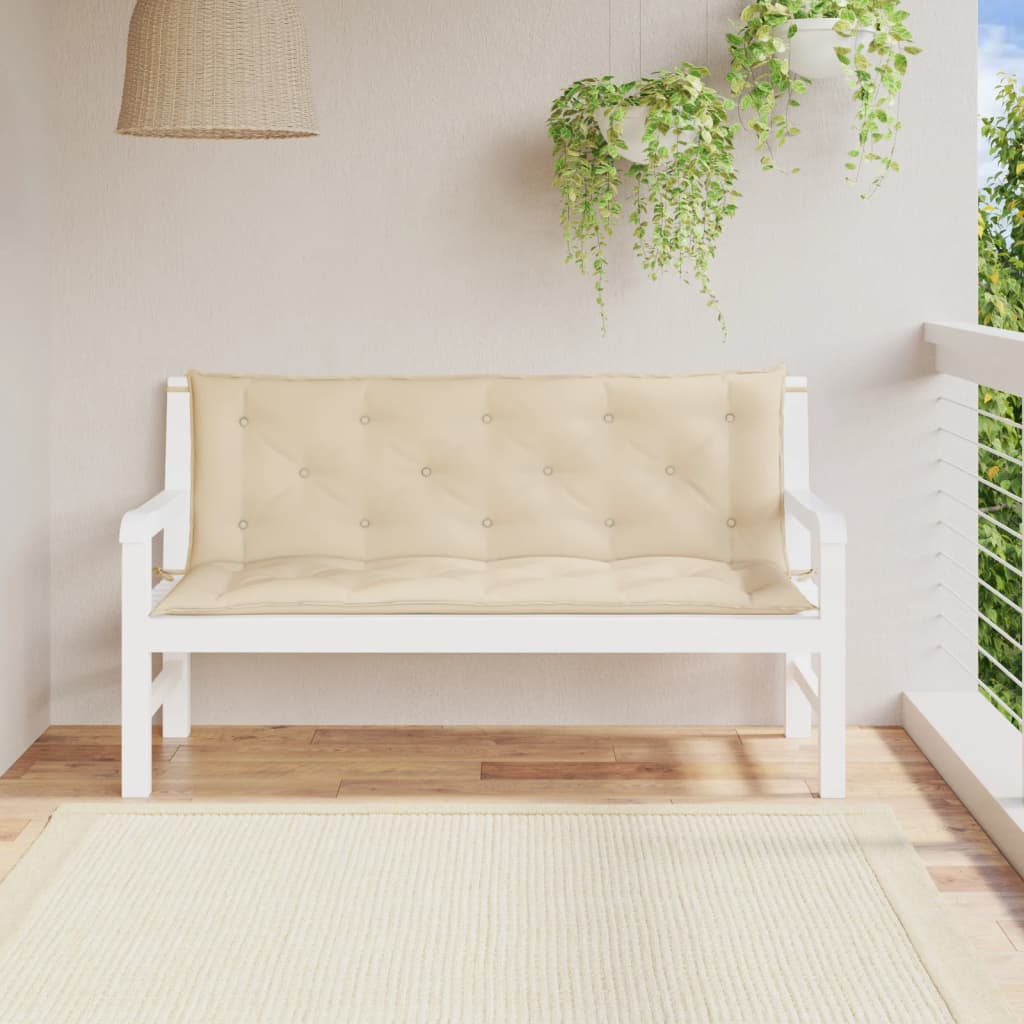 Cuscini Panca da Giardino 2pz Beige 150x50x7 cm Tessuto Oxford - homemem39