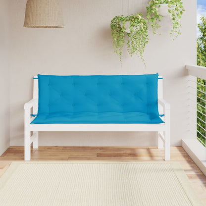 Cuscini per Panca 2 pz Azzurri 150x50x7 cm in Tessuto Oxford