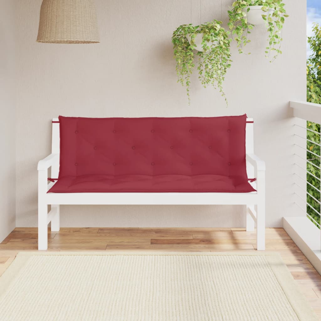 Cuscini per Panca 2 pz Rosso Vino 150x50x7 cm in Tessuto Oxford