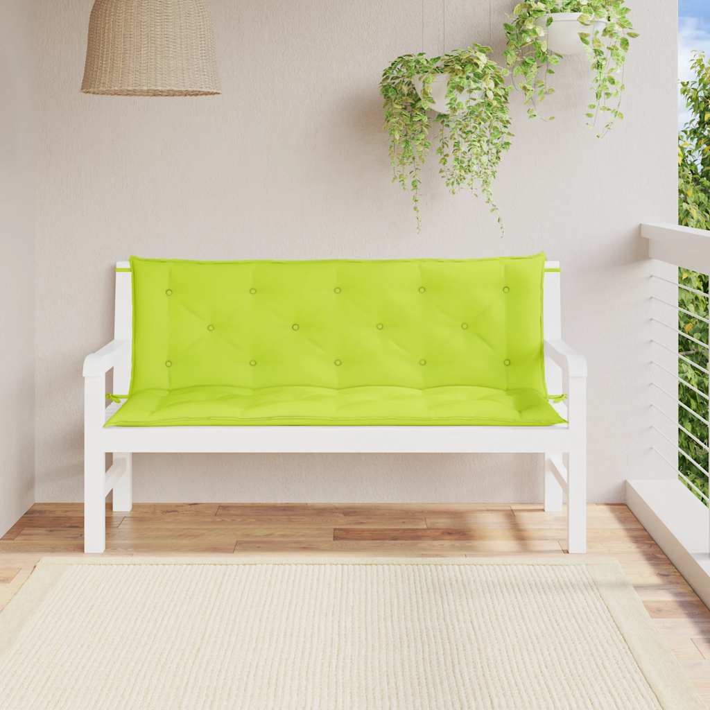 Cuscini per Panca 2 pz Verde Brillante 150x50x7 cm