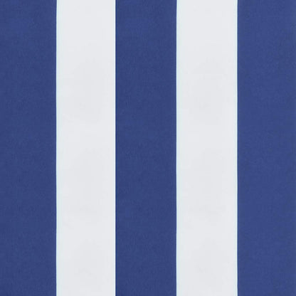 Cuscini Panca Giardino 2pz Righe Bianche Blu 150x50x7cm Tessuto