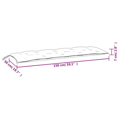 Cuscini Panca da Giardino 2pz Multicolore 150x50x7cm in Tessuto | homemem39