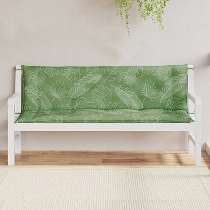 Cuscini Panca Giardino 2 pz Motivo a Foglie 150x50x7 cm Tessuto | homemem39