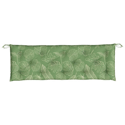 Cuscini Panca Giardino 2 pz Motivo a Foglie 150x50x7 cm Tessuto