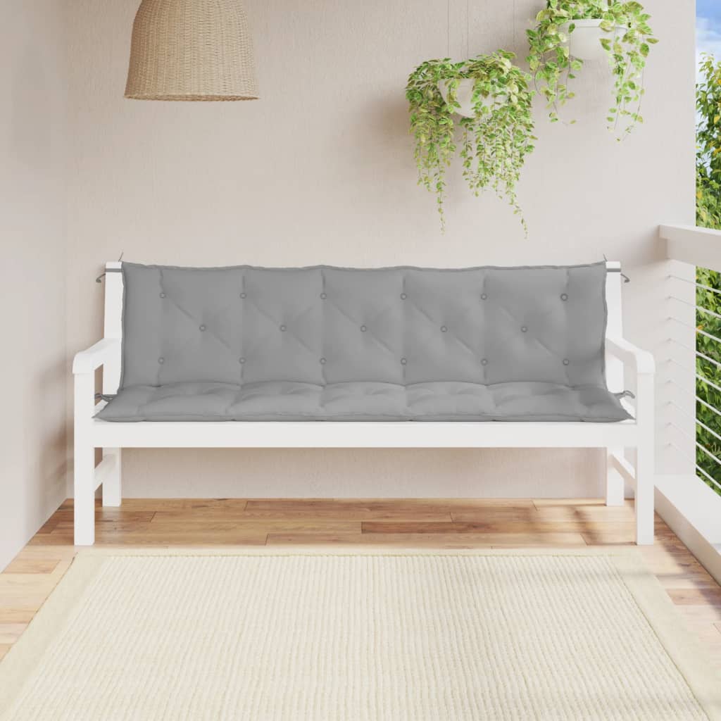 Cuscini Panca da Giardino 2pz Grigi Tessuto Oxford