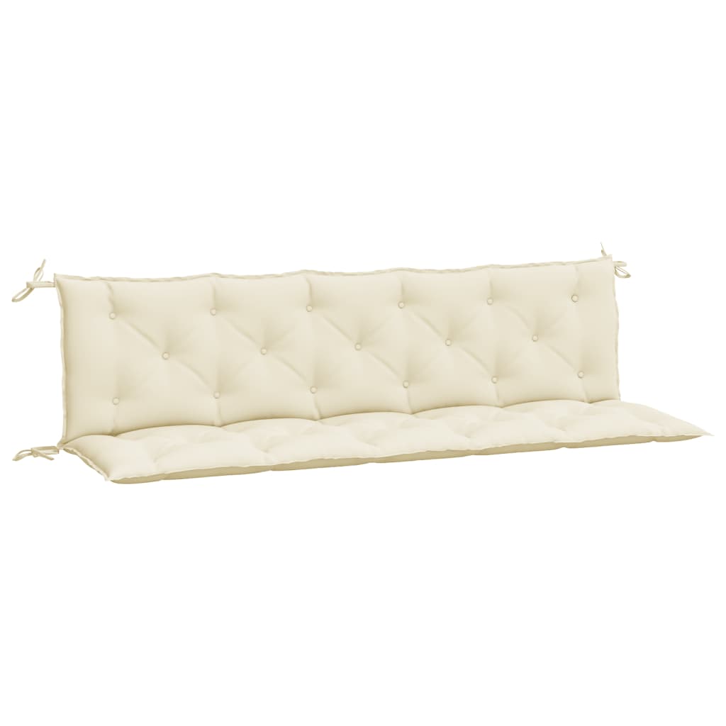 Cuscini Panca Giardino 2pz Bianco Crema 180x50x7 Tessuto Oxford | homemem39