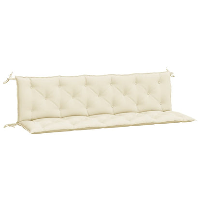 Cuscini Panca Giardino 2pz Bianco Crema 180x50x7 Tessuto Oxford
