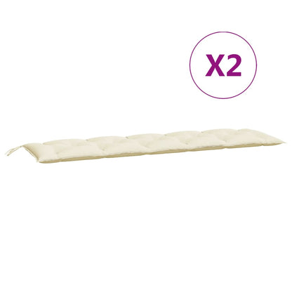 Cuscini Panca Giardino 2pz Bianco Crema 180x50x7 Tessuto Oxford | homemem39