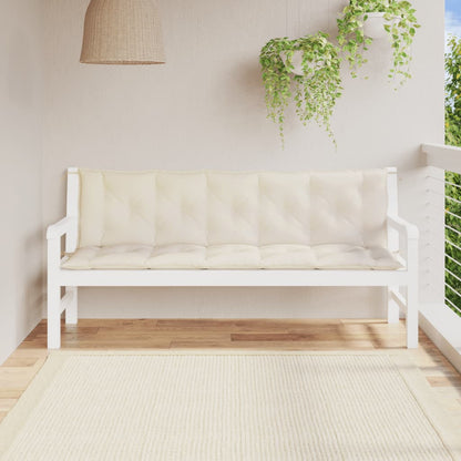 Cuscini Panca Giardino 2pz Bianco Crema 180x50x7 Tessuto Oxford | homemem39