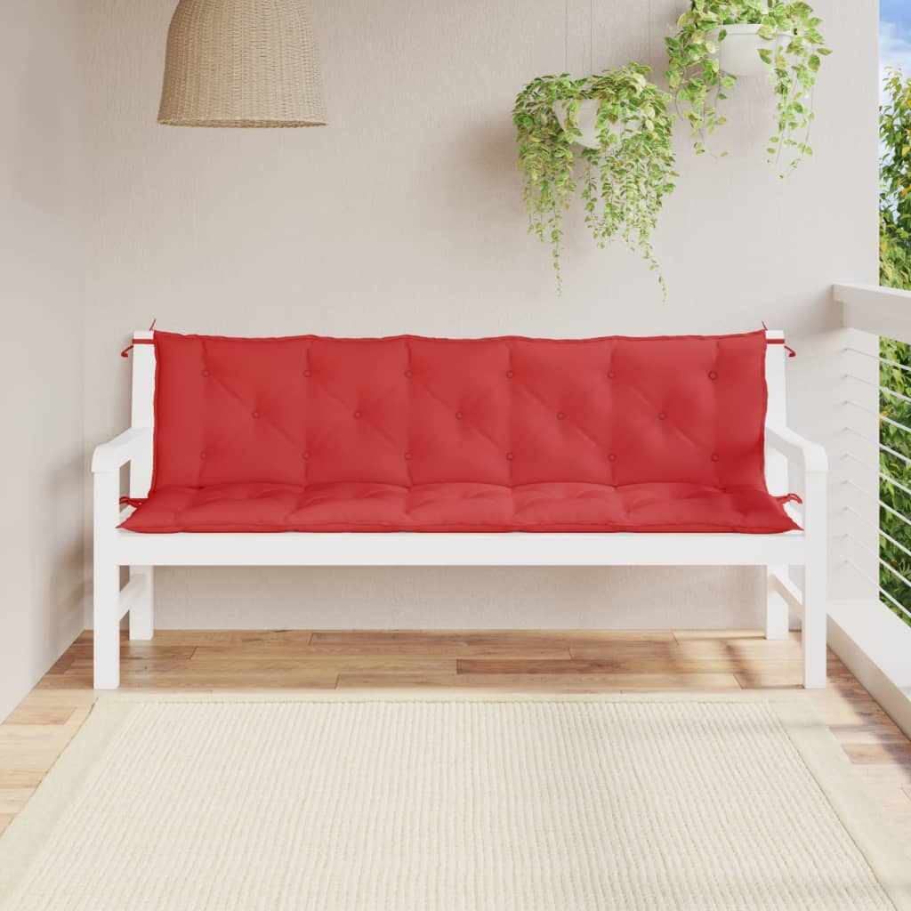Cuscini per Panca 2 pz Rossi 180x50x7 cm in Tessuto Oxford - homemem39