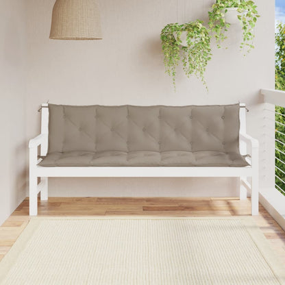 Cuscini Panca da Giardino 2pz Tortora 180x50x7cm Tessuto Oxford - homemem39