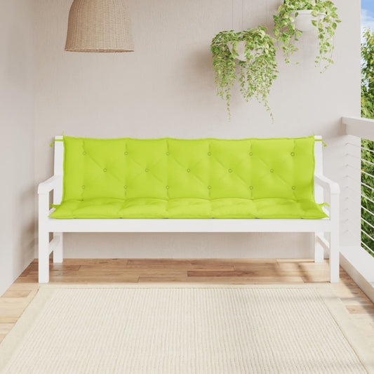 Cuscini per Panca 2 pz Verde Intenso Tessuto Oxford