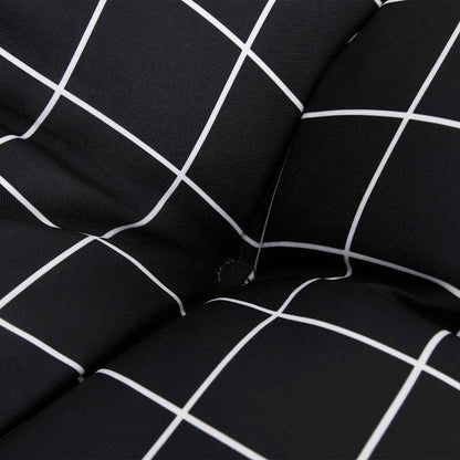 Cuscini per Panca 2 pz Motivo a Quadri Nero in Tessuto Oxford