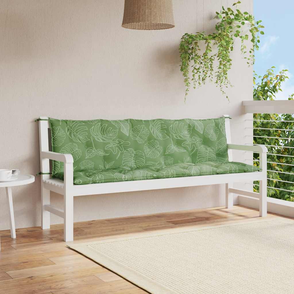 Cuscini per Panca 2 pz Motivo a Foglie in Tessuto Oxford | homemem39