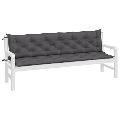 Bench Cushions 2 pcs Anthracite 200x50x7 cm in Oxford Fabric