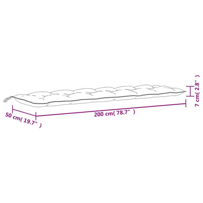 Cuscini per Panca 2 pz Antracite 200x50x7 cm in Tessuto Oxford