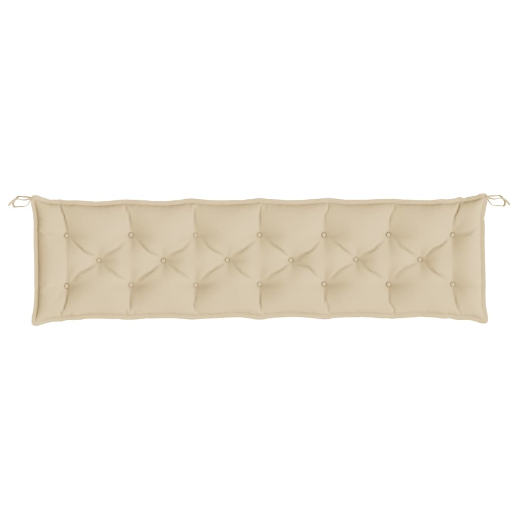 Cuscini Panca da Giardino 2pz Beige 200x50x7cm Tessuto Oxford