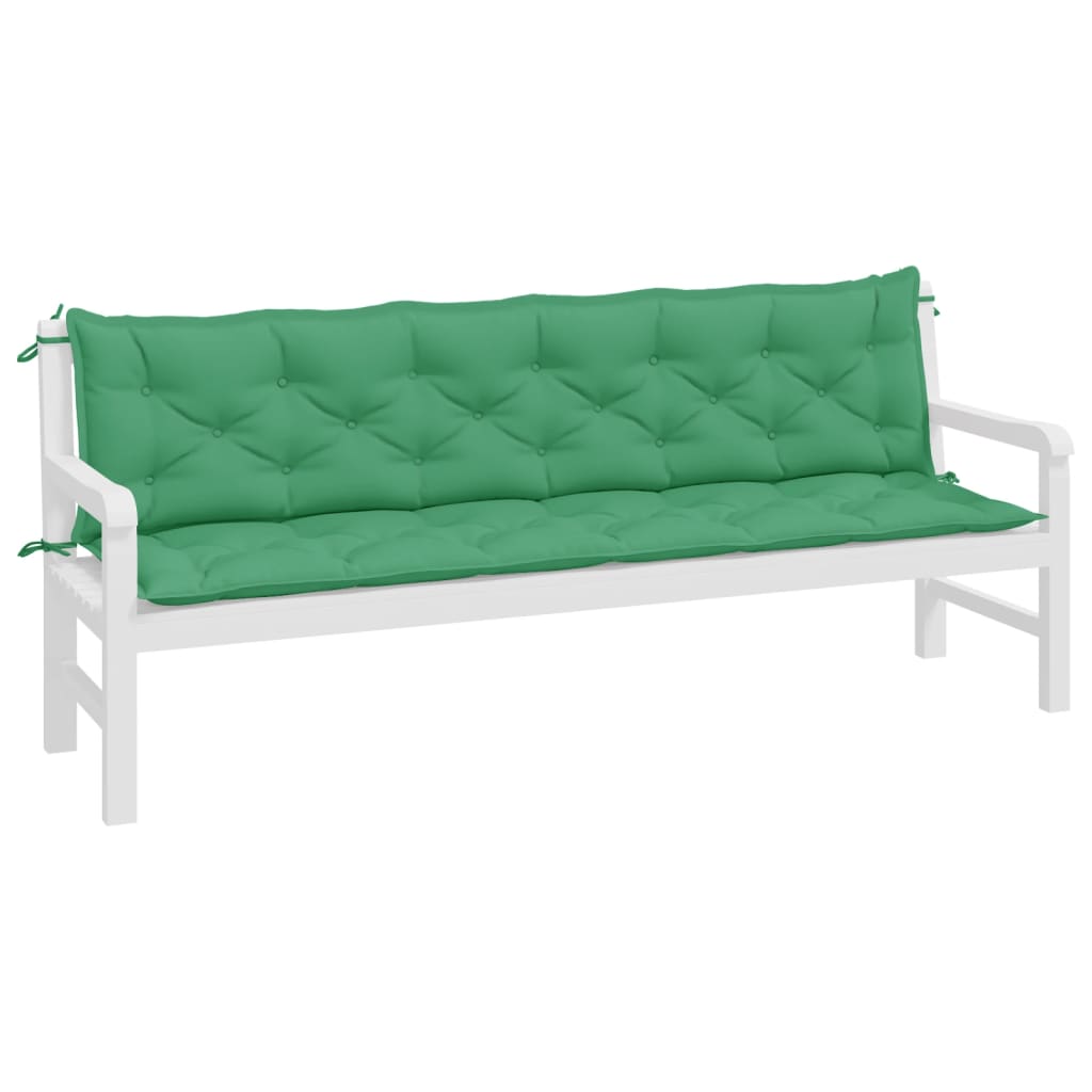 Bench Cushions 2 pcs Green 200x50x7 cm in Oxford Fabric