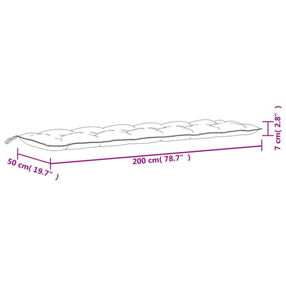 Cuscini per Panca 2 pz Verdi 200x50x7 cm in Tessuto Oxford