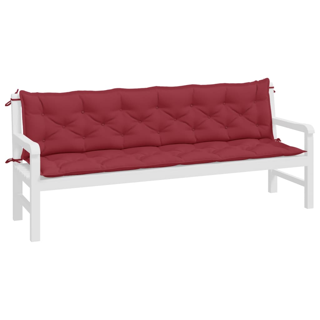 Cuscini per Panca 2 pz Rosso Vino 200x50x7 cm in Tessuto Oxford - homemem39