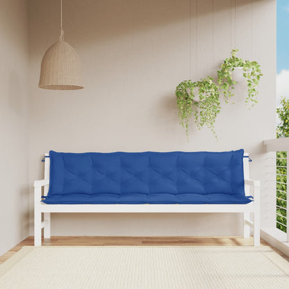 Bench Cushions 2 pcs Blue 200x50x7 cm in Oxford Fabric