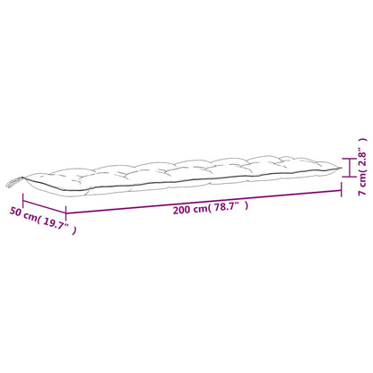Cuscini Panca da Giardino 2pz Multicolore 200x50x7cm in Tessuto