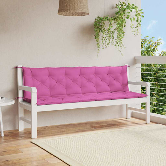 Cuscini per Panca da Giardino 2 pz Rosa 200x50x7 cm in Tessuto - homemem39