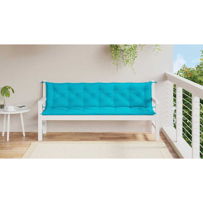 Cuscini per Panca da Giardino 2 pz Turchese 200x50x7 cm Tessuto