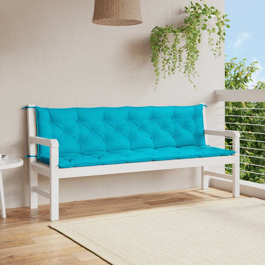 Cuscini per Panca da Giardino 2 pz Turchese 200x50x7 cm Tessuto | homemem39