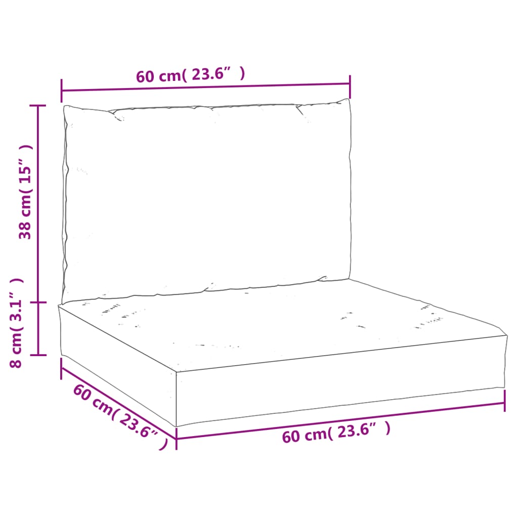 Cuscini per Pallet 2 pz Antracite in Tessuto Oxford