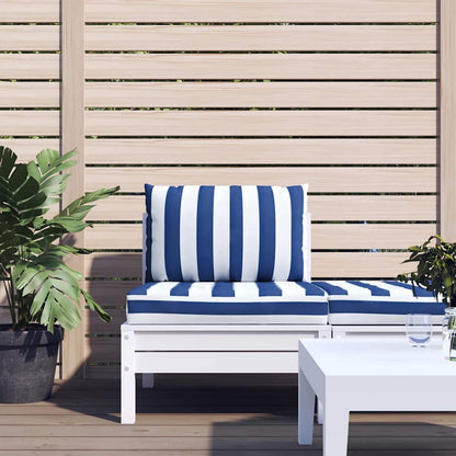 Cuscini per Pallet 2 pz Strisce Blu e Bianche Tessuto Oxford | homemem39