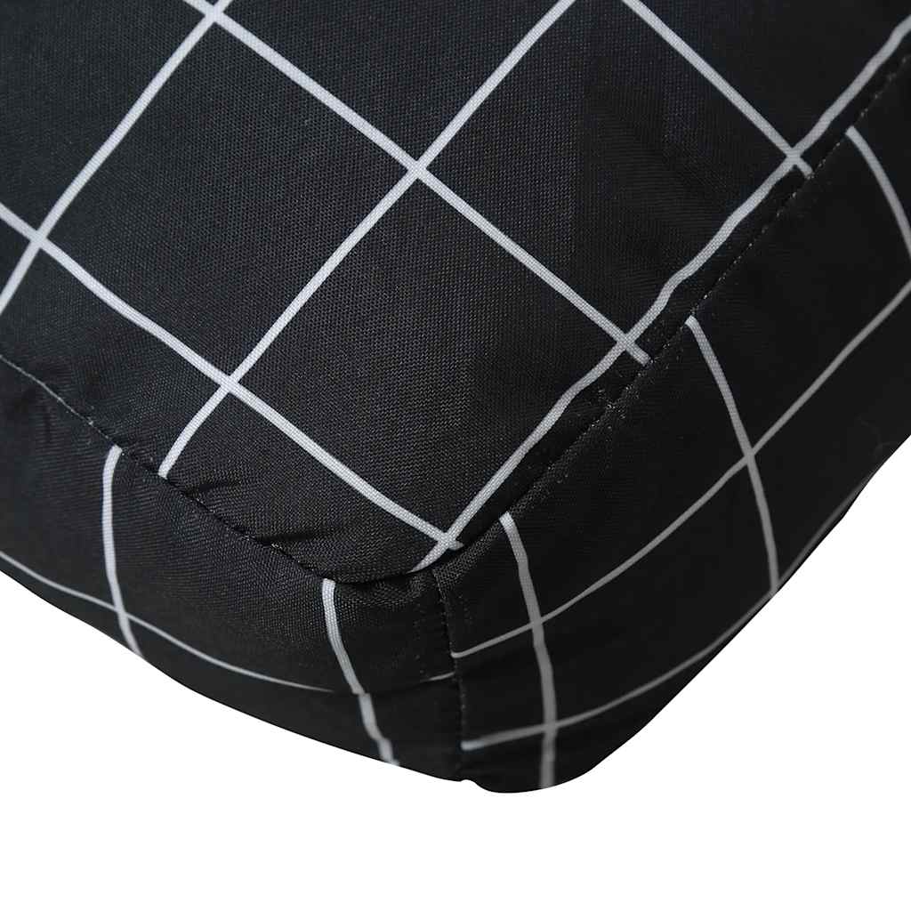 Cuscini per Pallet 2 pz Motivo a Quadri Nero in Tessuto Oxford | homemem39