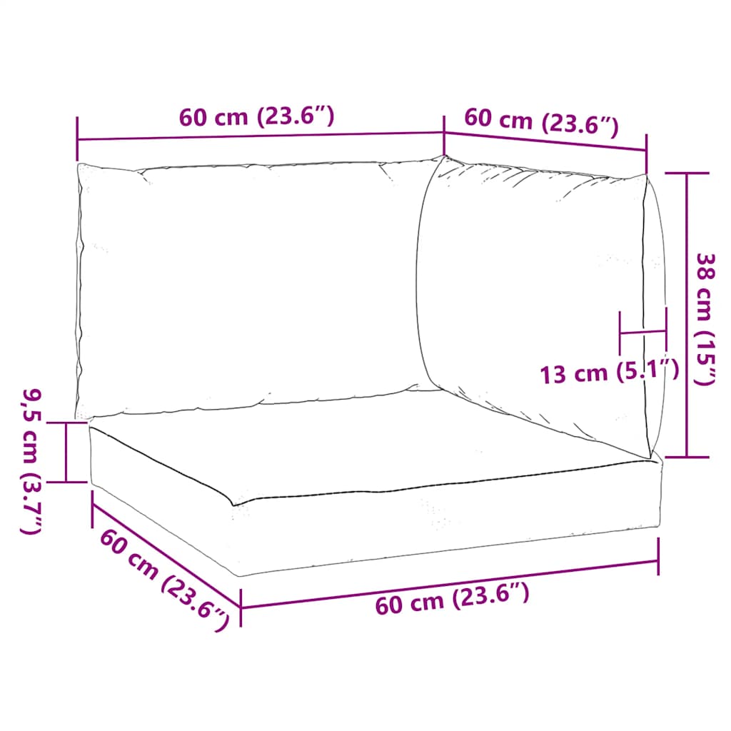Cuscini per Pallet 3 pz Grigi in Tessuto Oxford | homemem39